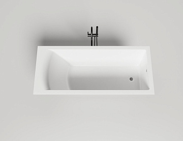 Ванна из искусственного камня Salini Cascata S-Sense 170x75 см, встраиваемая, матовая белая, на ножк