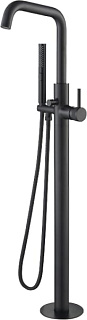 Напольный смеситель для ванны с душем Allen Brau Priority 5.31008-31, С ВНУТРЕННЕЙ ЧАСТЬЮ, чёрный ма