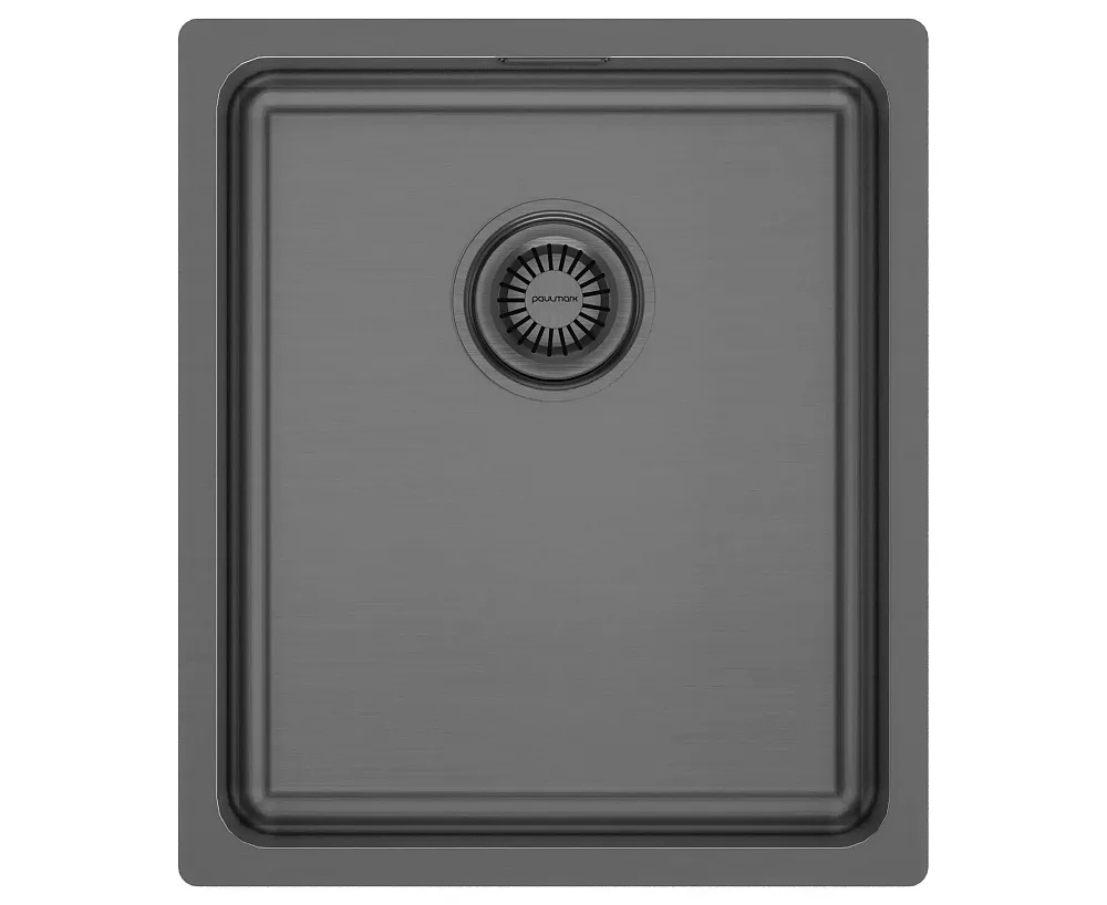 Мойка кухонная Paulmark Vista PM904438-GM, вороненая сталь Sancos — официальный сайт