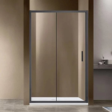 Душевая дверь в нишу Vincea Garda VDS-1G140CLGM 140 см, профиль вороненая сталь, стекло прозрачное