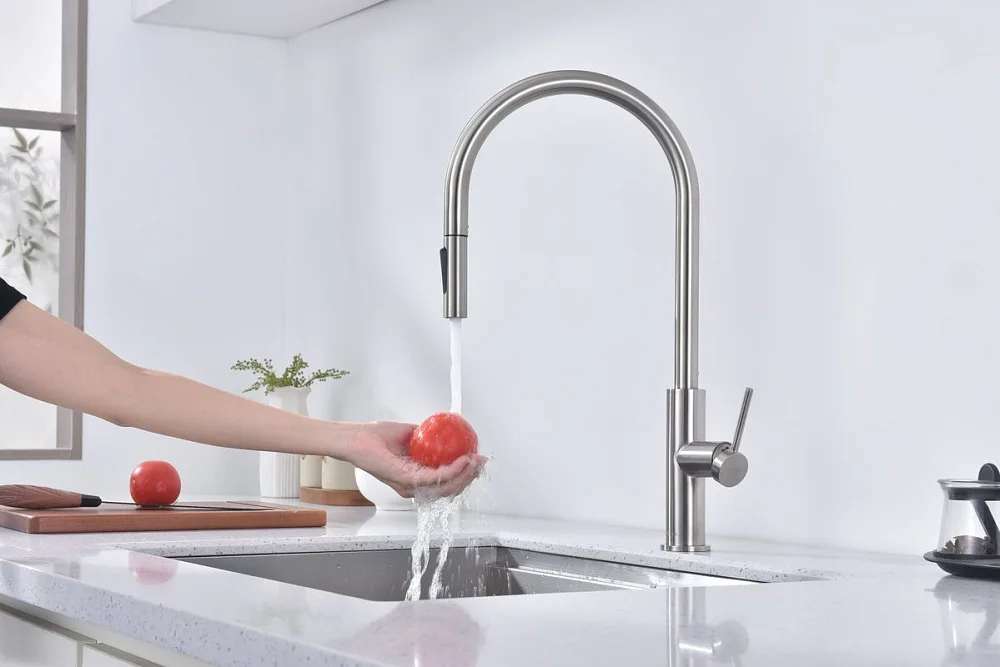Смеситель для кухни Paulmark Senso Se215180-BS брашированная сталь Sancos — официальный сайт