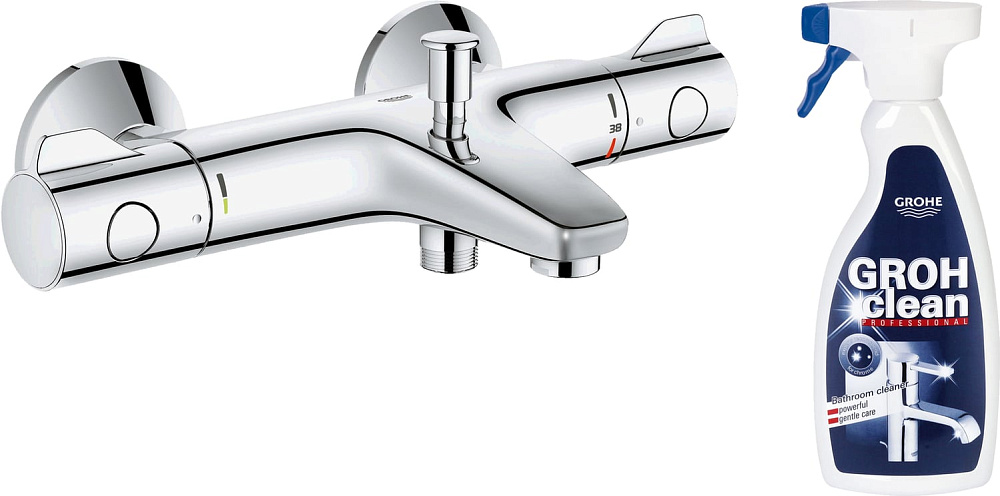 Термостатический смеситель Grohe Grohtherm 800 34567000, + средство для металлических поверхностей G