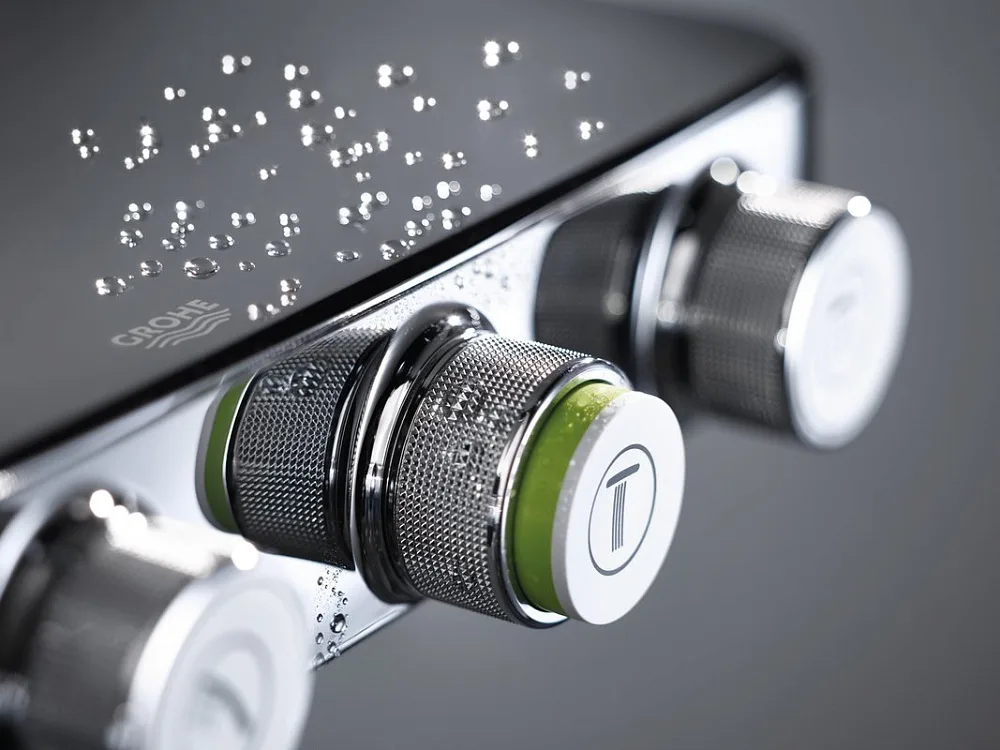 Душевая стойка Grohe Euphoria SmartControl 310 Duo Cube 26508000, с термостатом Sancos — официальный сайт
