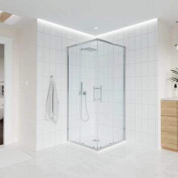 Душевой уголок Veconi Evo 300 CH 110х80 см, профиль глянцевый хром, стекло прозрачное
