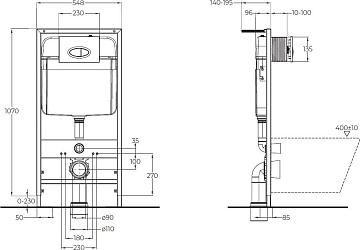 Инсталляция BelBagno BB026 + Кнопка BB050CR.MAT хром матовый