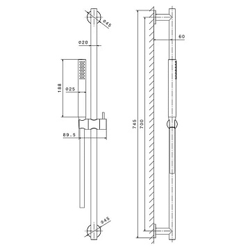 Душевой гарнитур Newform X-Steel 316 69656X.59.067, брашированная бронза