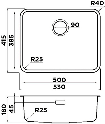 Мойка кухонная Omoikiri Omi 53-U/I Ultra-GB графит