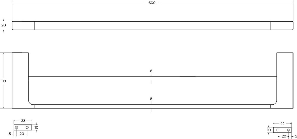 Полотенцедержатель Cezares Slider THD-60-01 хром