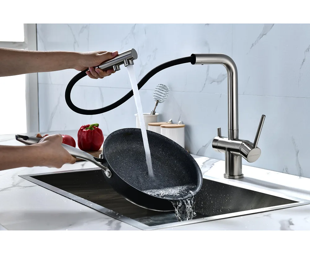 Смеситель для кухни Paulmark Serpentine Se213222-BS брашированная сталь Sancos — официальный сайт