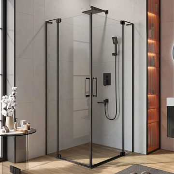 Душевой уголок Cezares Slider A 2 100/110 C Nero профиль черный, стекло прозрачное