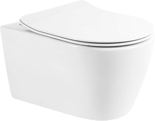 Унитаз подвесной BelBagno Marino BB105CHR BB2034SC с микролифтом, безободковый, глянцевый белый