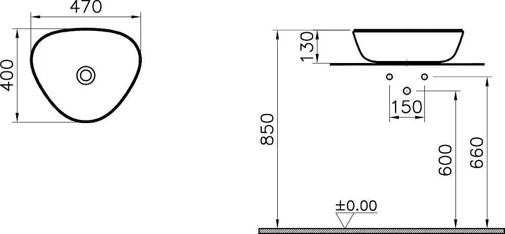 Накладная раковина VitrA Plural Plural 7812B401-0016 матовая белая Sancos — официальный сайт