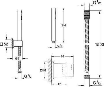 Душевой гарнитур Grohe Euphoria Cube Stick 27889000