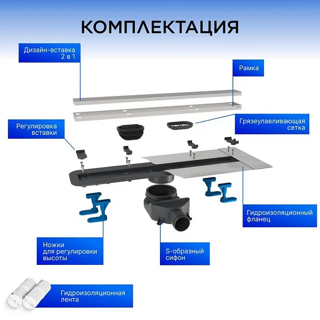 Душевой трап (лоток) BETTOSERB Premium Line 850, с решеткой Sancos — Оригинал