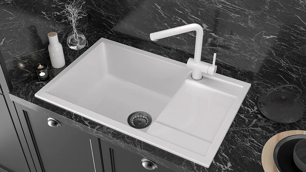 Смеситель для кухни Paulmark Dosse Do214418-WH матовый белый Sancos — официальный сайт