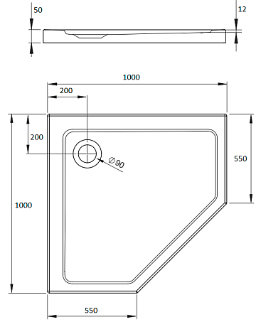 Поддон для душа Radaway Doros PT 100x100