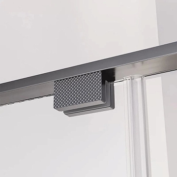 Душевая дверь в нишу Veconi Premium Alassio GR 120x200, профиль брашированный графит, стекло прозрач