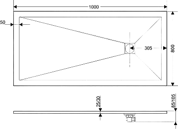 Поддон для душа RGW Stone Tray ST-0108Co 80х100, бетон