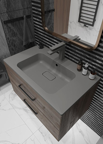 Мебельная раковина Uperwood Lagoon Quartz 297000018 80 см, матовая серая, серый шелк