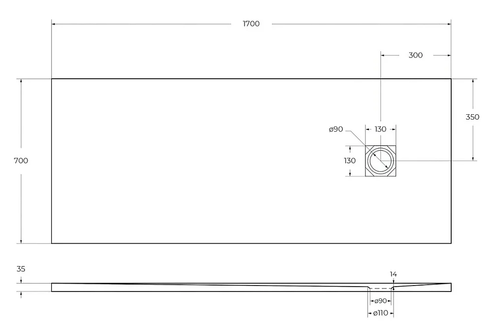 Поддон для душа BelBagno Uno TRAY-MR-UNO-AH-170/70-35-W-BO 170х70, белый, с сифоном Sancos — официальный сайт