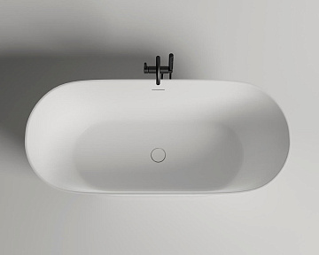 Ванна из искусственного камня Salini Mona S-Sense 180x80 см, отдельностоящая, белая, овальная, со сл