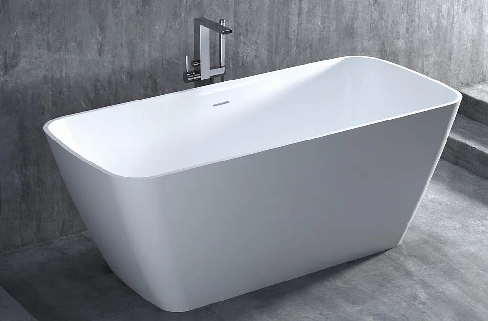 Ванна из искусственного камня Salini Agata S-Sense 180x80 см, отдельностоящая, белая, со сливом-пере Sancos — официальный сайт