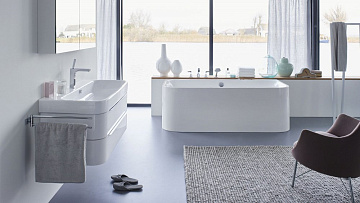 Акриловая ванна Duravit Happy D.2 700318 180x80 см, пристенная, белая, на ножках