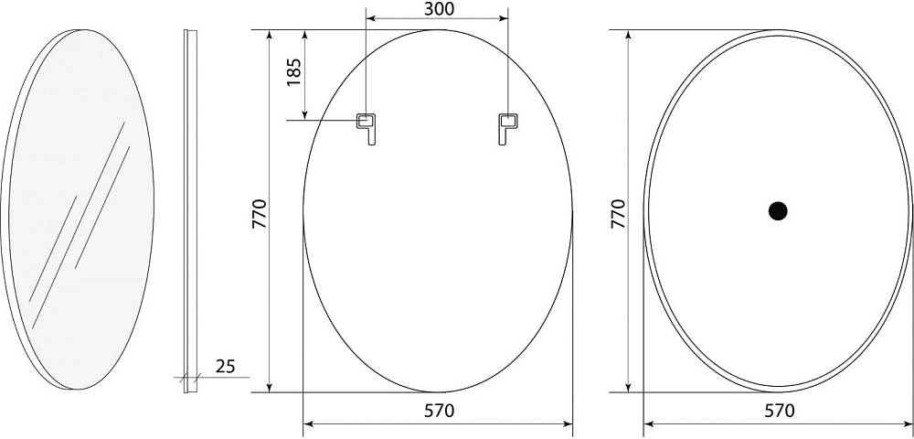 Зеркало Art&Max Сarrara 57х77 с LED-подсветкой, 6000К