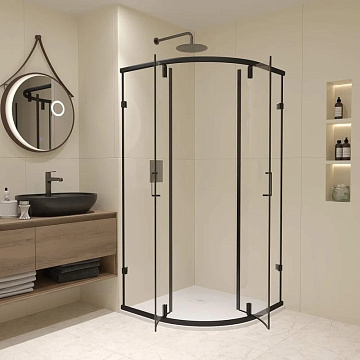 Душевой уголок RGW Classic CL-55-B 90х90x185, профиль матовый черный, стекло прозрачное