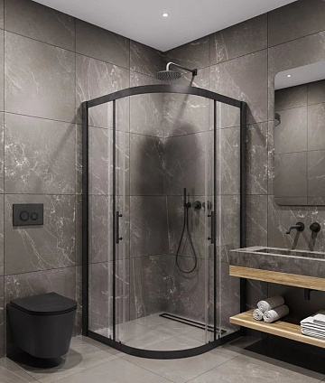 Душевой уголок Timo TPSS-100/03C-8 100x100 см, профиль черный, стекло прозрачное
