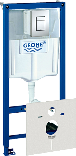 Система инсталляции для унитазов Grohe Rapid SL 38775001, 4 в 1 с кнопкой смыва