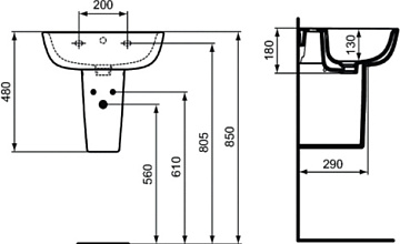 Полупьедестал Ideal Standard Esedra T282901
