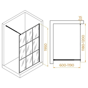 Душевая перегородка RGW Walk In WA-111B 120x195