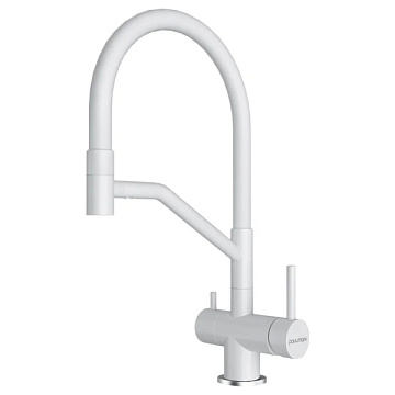 Смеситель для кухни Paulmark Rubert Ru213175-WH, с гибким изливом белый матовый