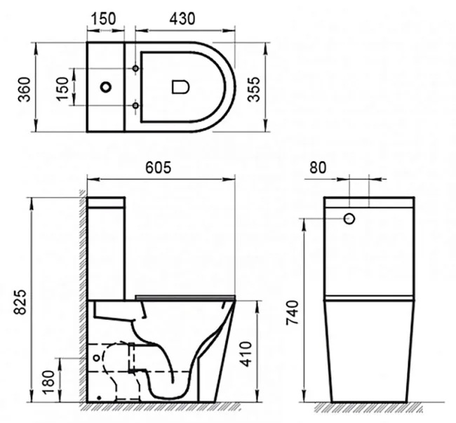 Чаша для унитаза-компакта BelBagno Flay-R BB2149CPR Sancos — Оригинал
