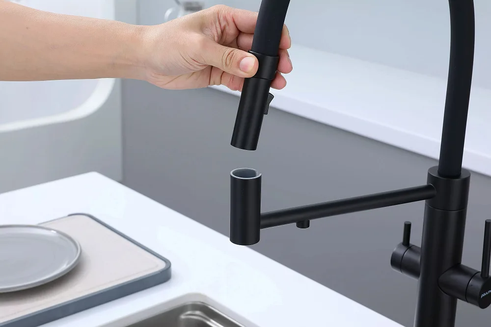 Смеситель для кухни Paulmark Nexus Ne213999-AN с гибким изливом, антрацит Sancos — официальный сайт