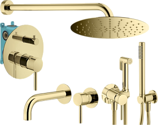 Комплект для ванной Plumberia Selection Ixo KITZXO18OR210 С ВНУТРЕННЕЙ ЧАСТЬЮ, золото 24к