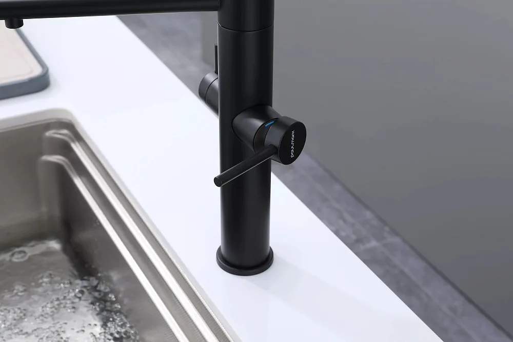 Смеситель для кухни Paulmark Nexus Ne213999-AN с гибким изливом, антрацит Sancos — официальный сайт