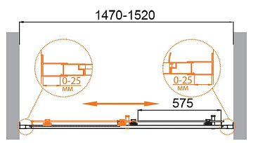 Душевая дверь в нишу Cezares Molveno BF 1 150 C BORO IV 150 см, профиль брашированное золото, стекло