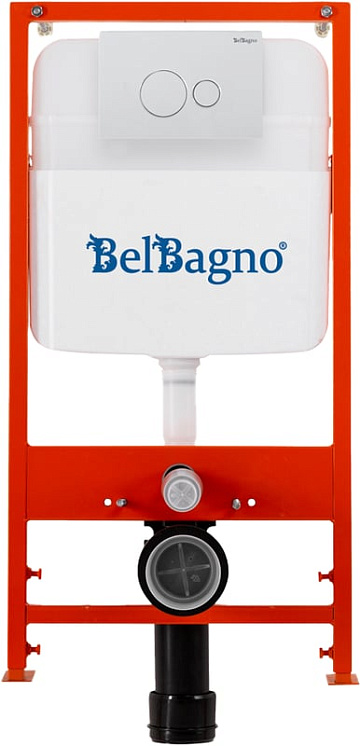 Комплект BelBagno BB026/BB082BL, с кнопкой смыва белой глянцевой