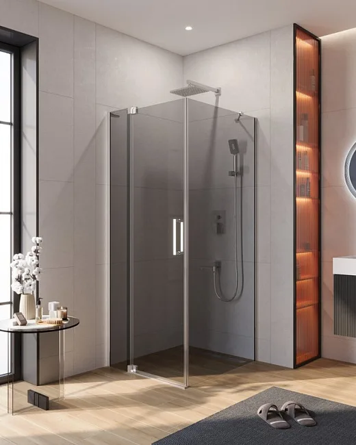 Душевой уголок Cezares Slider AH 1 90-70/80 Grigio Cr профиль хром, стекло серое Sancos — Оригинал