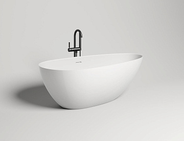 Ванна из искусственного камня Salini Paola In S-Sense 160x75 см, отдельностоящая, белая, овальная, с