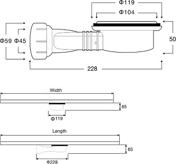 Поддон для душа Vincea VST-4SR9016A 160x90 см, антрацит, с сифоном