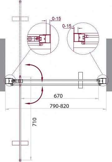 Душевая дверь в нишу BelBagno Marmi B-1-80-C-Cr