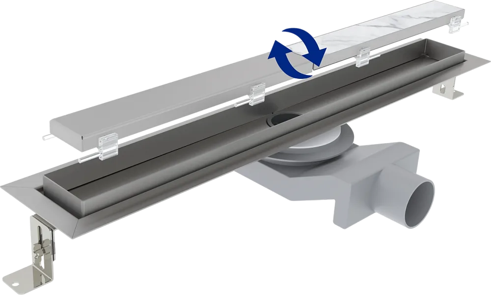 Душевой трап (лоток) Plumberia Selection PST In-Tile 70 см, нержавеющая сталь матовая Sancos — официальный сайт