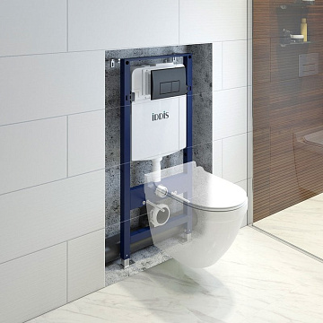 Система инсталляции для унитазов IDDIS Optima Home OPH00MBi32K, с кнопкой смыва, черная