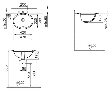 Раковина VitrA S20 6039B003-0012
