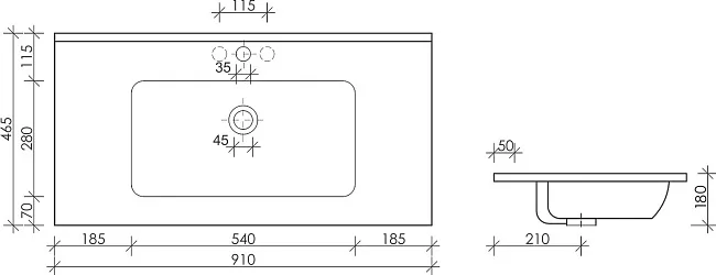 Мебельная раковина Ceramicanova Element CN7002 90 Sancos — Оригинал