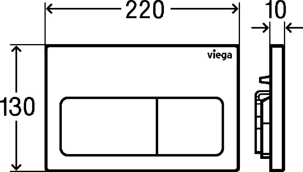 Кнопка смыва Viega Prevista 8601.1 хром Sancos — официальный сайт