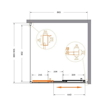 Душевой уголок Cezares Molveno AF 31 90 C BORO IV 90х90 см, профиль брашированное золото, стекло про